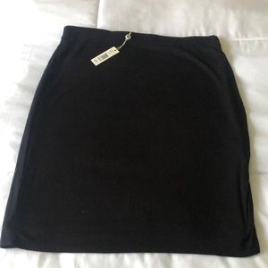 Black side slit skirt New NW tags lined cotton
